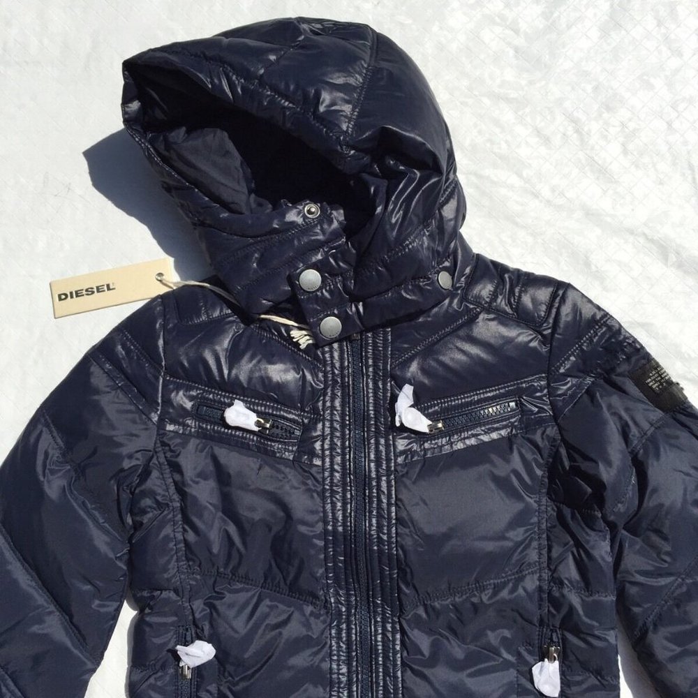 DIESEL*Navy Blue Hooded 'Janton' Jacket Coat $209 - Picture 2 of 6